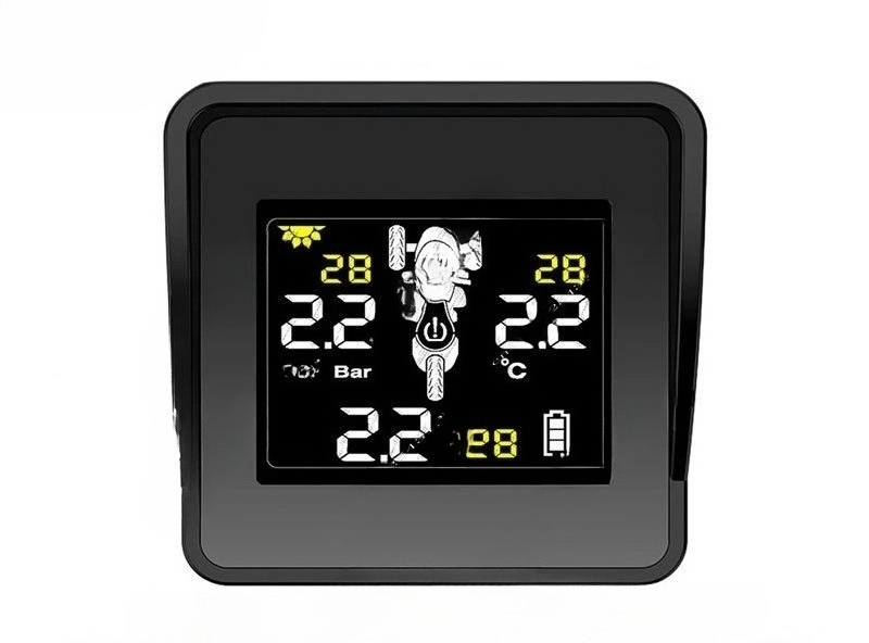 Tire Pressure Monitor - Solarbetriebener, invertierter Reifendruckmesser für dreirädrige Motorräder