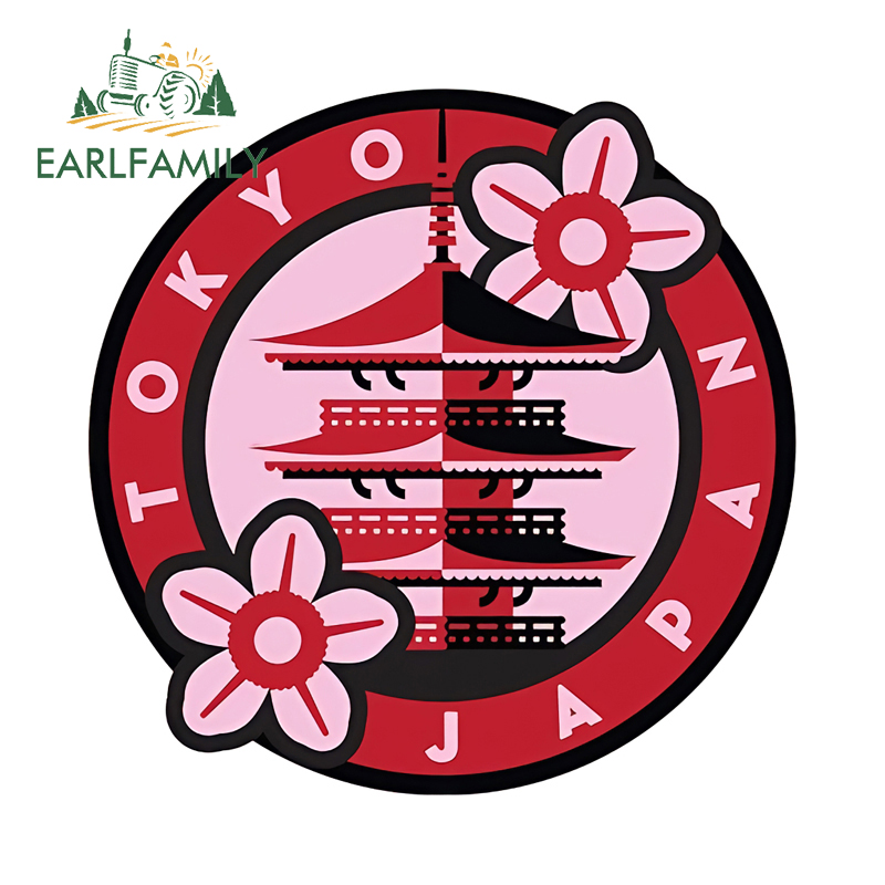 Car Accessories In Tokyo - EARLFAMILY Bunte japanische Tokio-Logo-Autoaufkleber, Fenster, lustig,