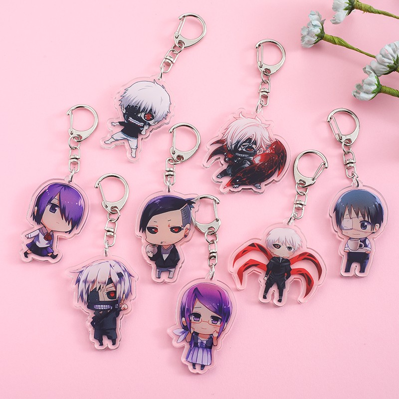 Car Accessories In Tokyo - 8 Stück Anime-Figuren Tokyo Ghoul Acryl-Autoschlüsselanhänger