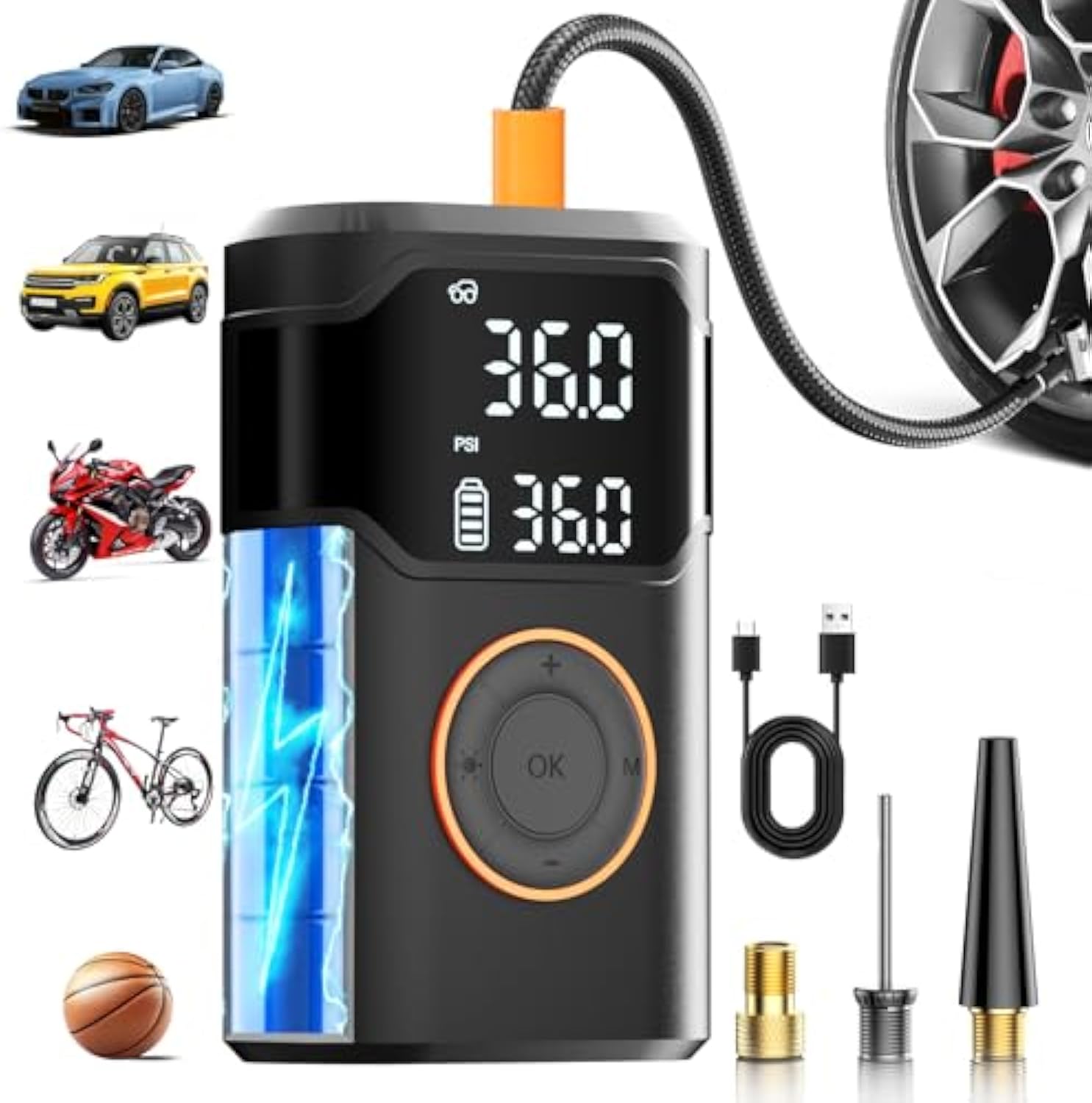 Car Portable Tire Inflator - Automatische wiederaufladbare elektrische Mini Digital Wireless