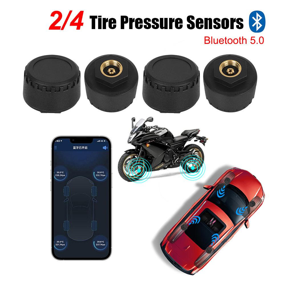 Tire Pressure Monitor - Bluetooth 5,0 Sensoren Motorrad TPMS 0-100PSI