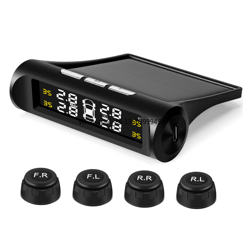 Tire Pressure Monitor - Auto TPMS Reifendruckkontrollsystem Solarladung HD Digital