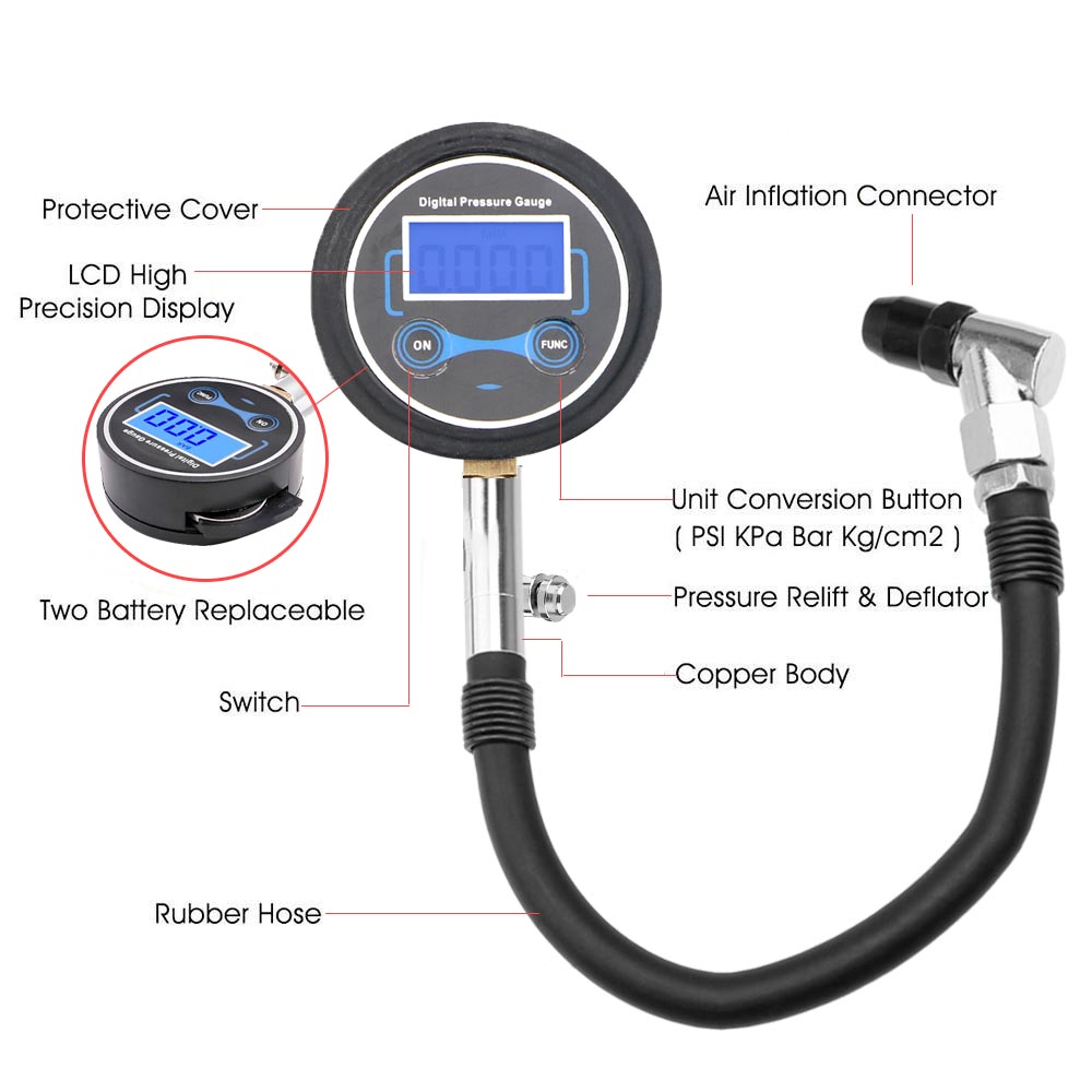 0-200psi Reifendruck messer Mo – Tire Pressure Monitor Bewertung und Preis