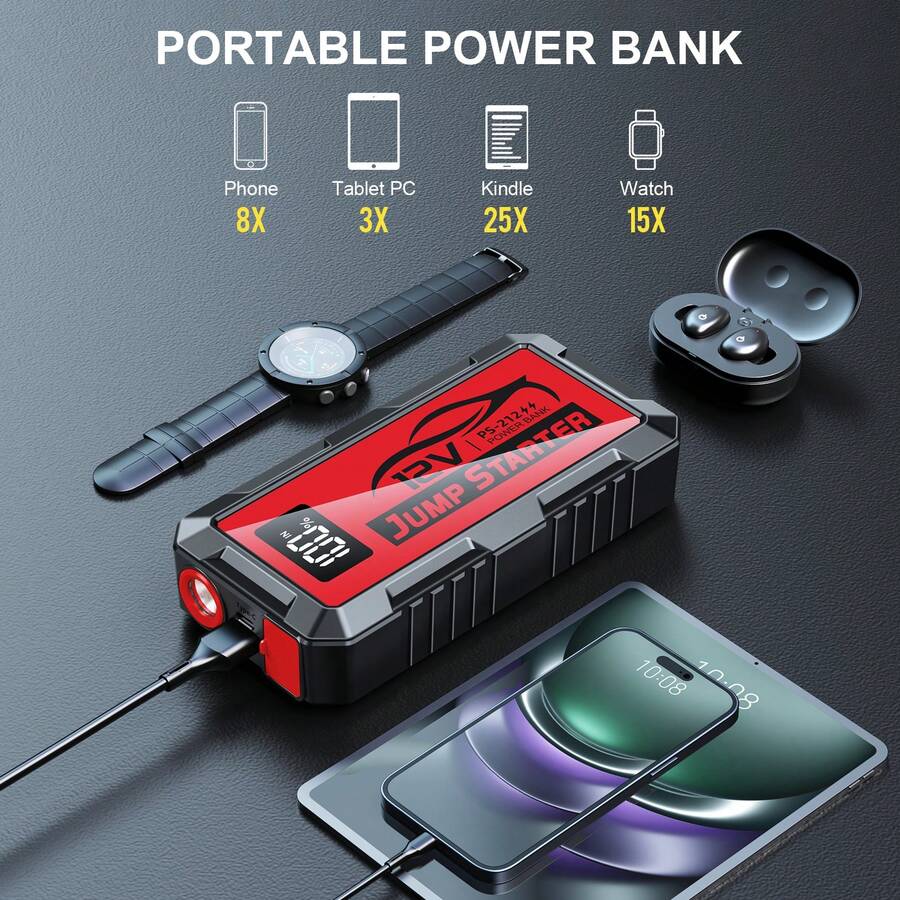 8000A Auto-Starthilfegerät, 12 – Portable Jump Starter Bewertung und Preis