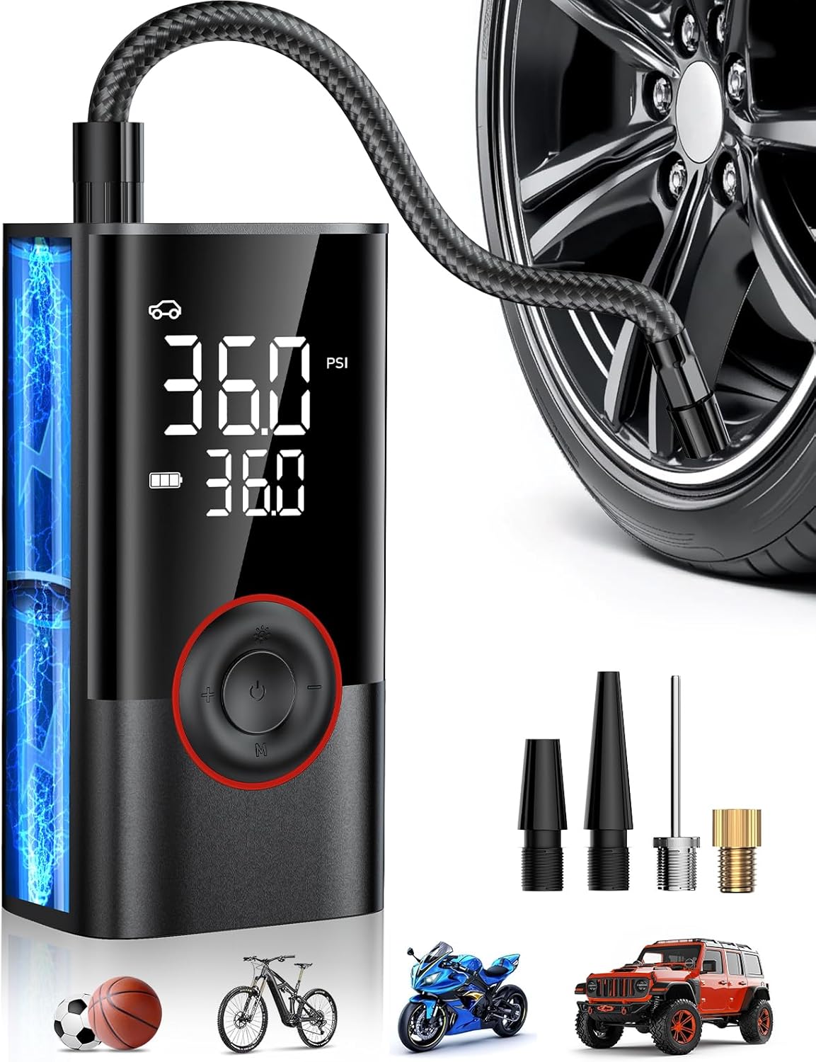 Tragbarer Kabelloser Luftkompr – Car Portable Tire Inflator Bewertung und Preis